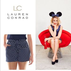 Lauren Conrad Disney Navy Polkadot Bow Shorts XS